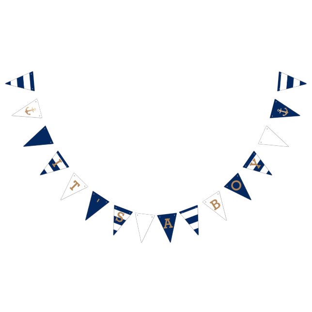 It's a Boy | Nautical Baby Shower Bunting Flags (All)