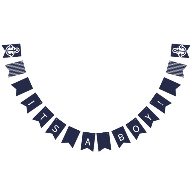 Its A Boy  Navy Nautical Bunting Bunting Flags (All)