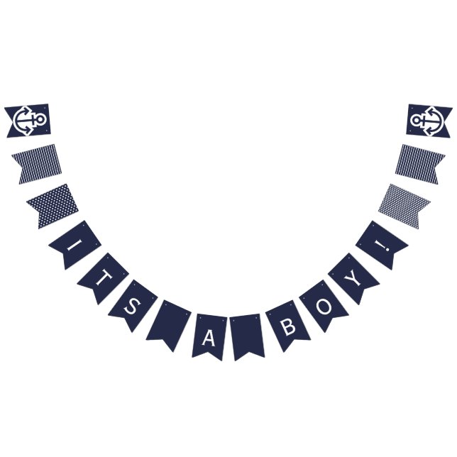 Its A Boy  Navy Nautical Bunting Bunting Flags (All)