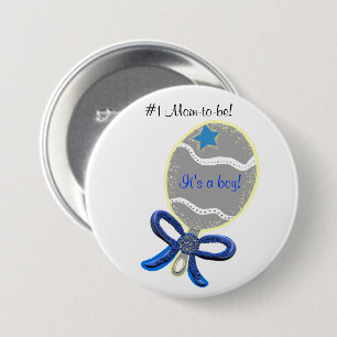 It's a Boy New Mom-to-be Baby Shower Button
