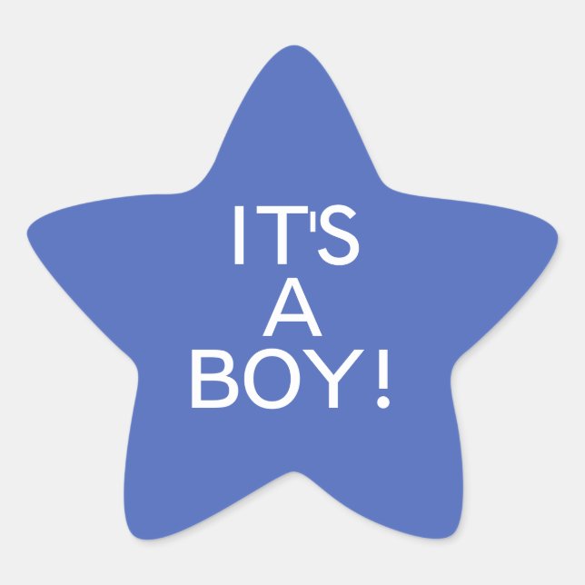 Its a Boy Newborn Blue Star Sticker (Front)