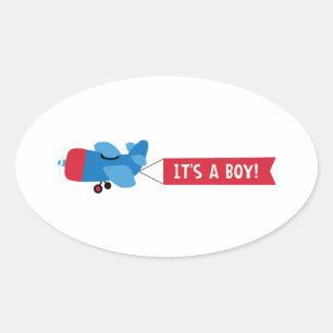 Its a Boy Oval Sticker