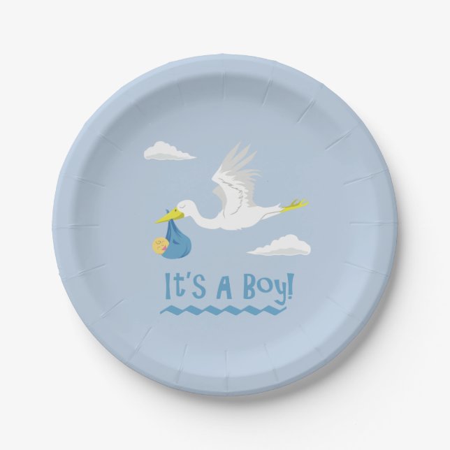 It's a Boy! Paper Plate (Front)