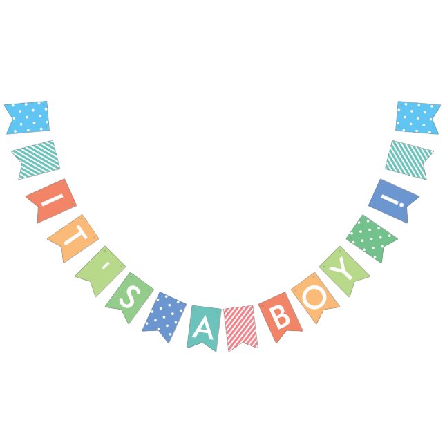 It's A Boy Pastel Rainbow Baby Shower Banner (All)