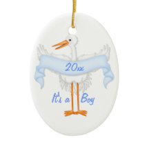 It's A Boy Photo Frame Stork Ornament
