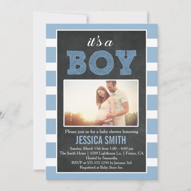 It's a Boy Picture Baby Shower Invitation (Front)