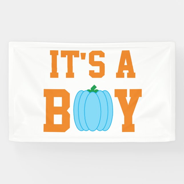 It's A Boy Pumpkin Banner (Horizontal)