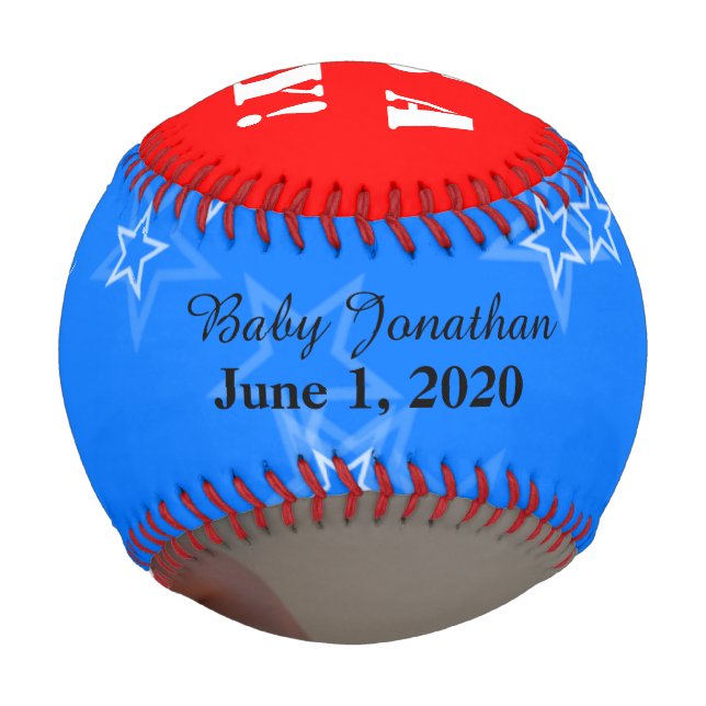 It's a Boy Red White Blue Photo Baseball (Front)