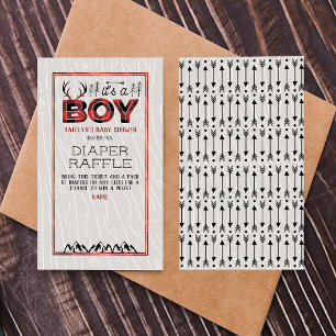 It's A Boy! Rustic Plaid Lumberjack Baby Shower Enclosure Card