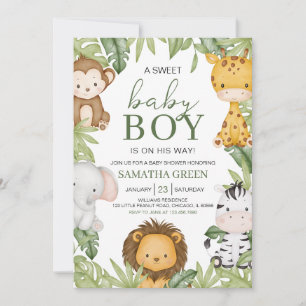 It's a Boy Safari Baby Shower Invitation