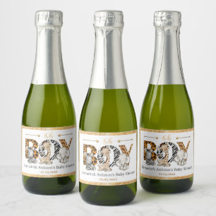 It's a Boy Safari Baby Shower Party Sparkling Wine Label