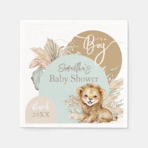 It's a boy Safari Theme Lion Baby Shower Napkin