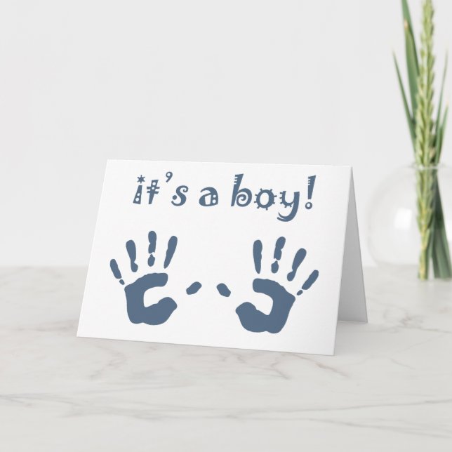 it's a boy! (see inside) announcement (Front)