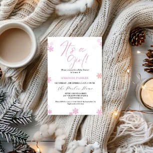 It's a Boy Snowflake Baby  Winter Baby Shower Invitation
