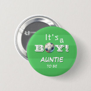 It's a Boy! Sport Football Auntie-to-be 2 Inch Round Button