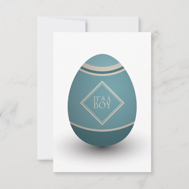 it's a boy stork egg invitation (Front)
