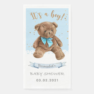 It's a boy! Teddy Bear Baby Shower Napkin