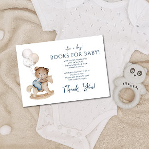 It's a Boy Teddy Bear & Balloons Bring a Book Enclosure Card