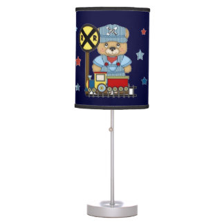 It's a Boy Teddy Bear Train Table Lamp
