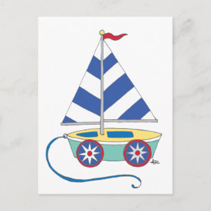 It's a boy! Toy Sailboat Postcard