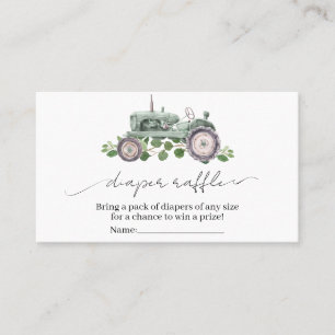 It's a Boy Tractor Baby Shower Diaper Raffle Business Card