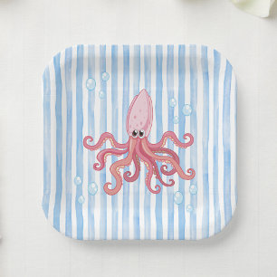It's a Boy Under the Sea Baby Shower Paper Plate