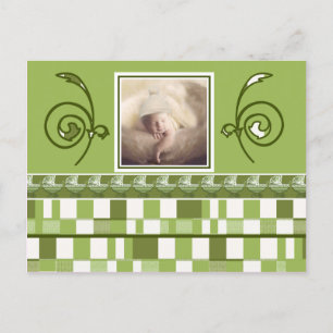 It's A Boy Vintage Baby Buggy Stroller Retro Card