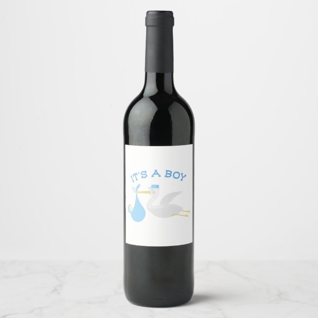 Its A Boy Wine Label (Front)