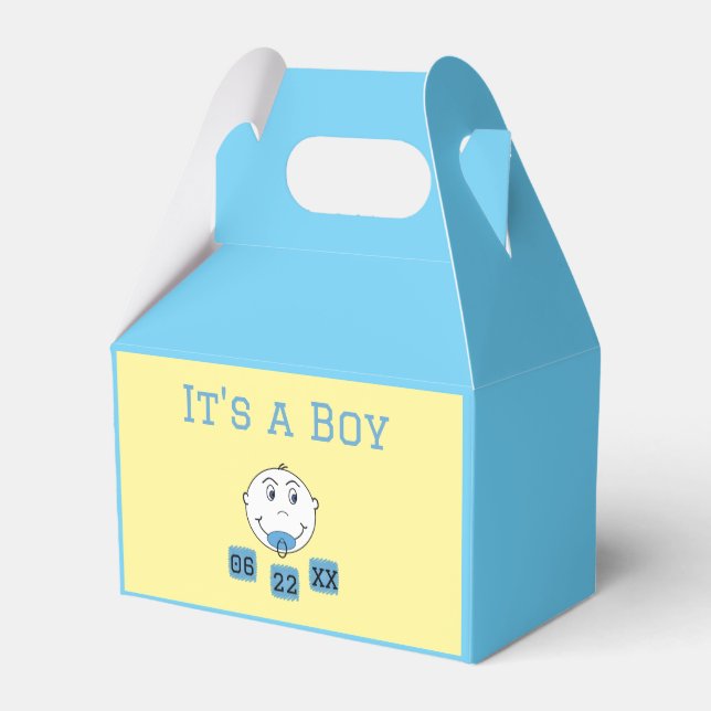 It's a Boy! with Custom Birth Date Favor Box (Back Side)