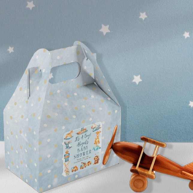 It's A Boy Wooden | Stuffed Toys Baby Shower Favor Box (Creator Uploaded)