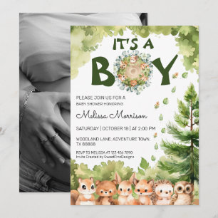 It's A Boy Woodland by SFD Baby Boy Shower Invitation
