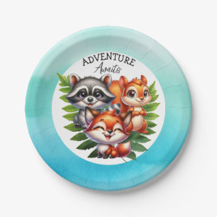 It's a Boy   Woodland Creatures Baby Shower Paper Plate
