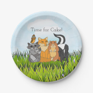 It's a Boy, Woodland Creatures Baby Shower Party Paper Plate