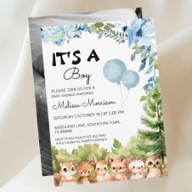 It's A Boy Woodland Photo Boy Baby Shower