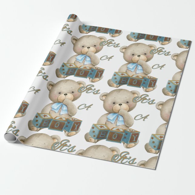 It's A Boy Wrapping Paper (Unrolled)