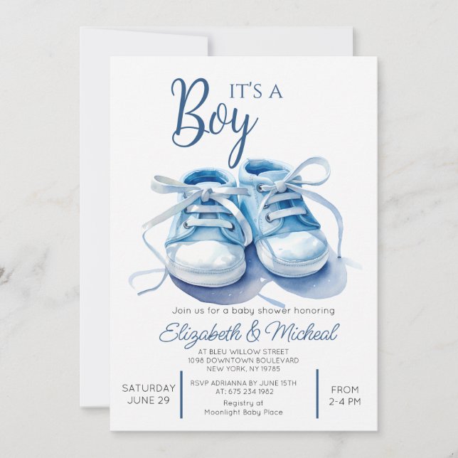 Its A Boys Theme Baby Shower Invitation (Front)