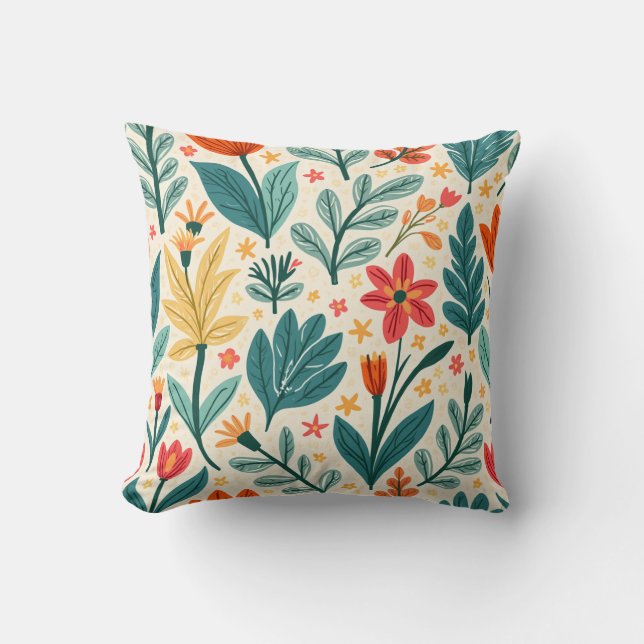 It's a bright patterned cushion.			 throw pillow (Front)
