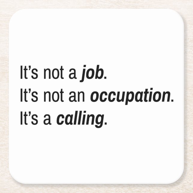 It's A Calling Paper Coaster (Front)