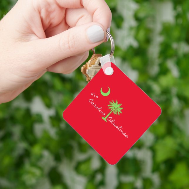 It's A Carolina Christmas South Carolina Holiday  Keychain (Hand)