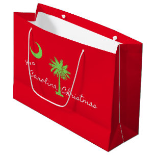 It's A Carolina Christmas South Carolina Holiday Large Gift Bag