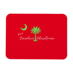 It's A Carolina Christmas South Carolina Holiday Magnet