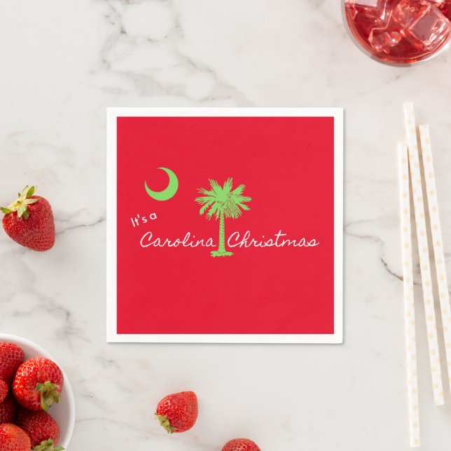 It's A Carolina Christmas South Carolina Holiday  Napkin (Insitu)