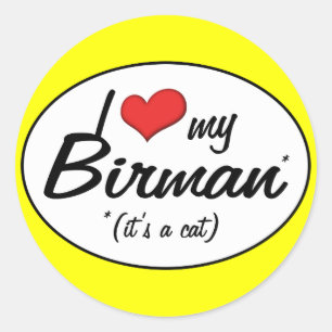 It's a Cat! I Love My Birman Classic Round Sticker