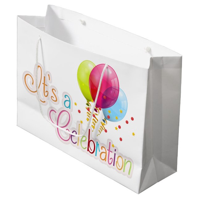 It's A Celebration Large Gift Bag (Front Angled)