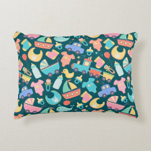It's a Colourful Baby Shower Dark Accent Pillow