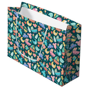 It's a Colourful Baby Shower Dark Large Gift Bag