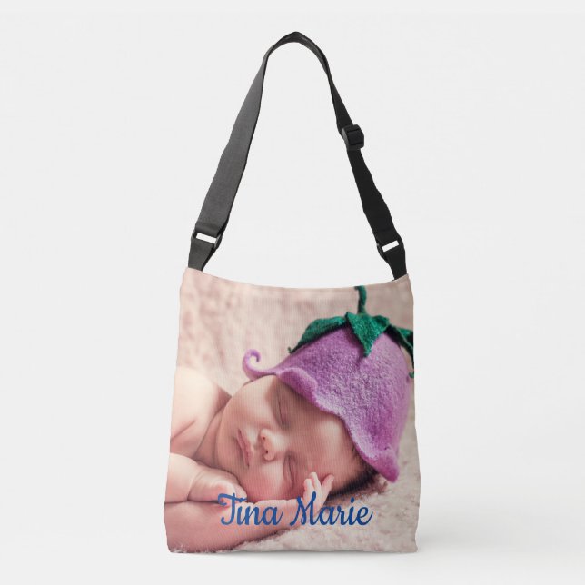 It's a Colourful Baby Shower Dark Personalized Crossbody Bag (Front)