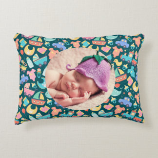 It's a Colourful Baby Shower Drk Personalized Imag Accent Pillow