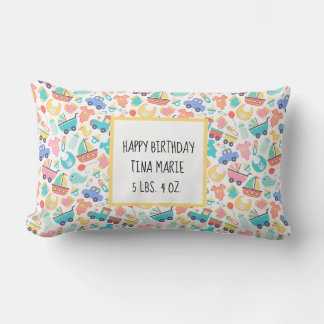 It's a Colourful Baby Shower Light Personalized Lumbar Pillow