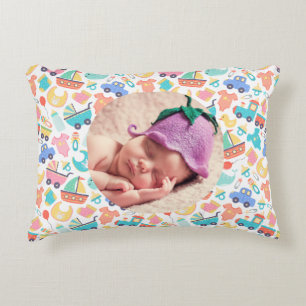 It's a Colourful Baby Shower Lt Personalized Image Accent Pillow